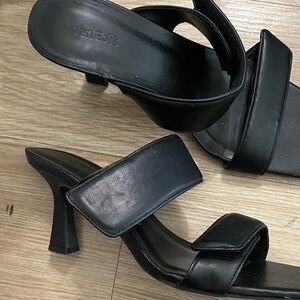 Open Edit Black Women's Heeled Mules